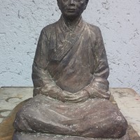 Portrait des Zen-Gromeisters Jing Hui aus China,
gest. 2013. Bronze 2015/16.
