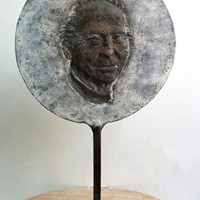 P. Willigis Jger Roshi leere Wolke,  Bronze,teilpoliert - Rckseite - 2015